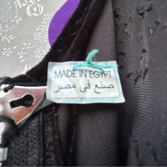 VINTAGE VELVET EGYPTIAN BEADED DRESS - Picture 9 of 13